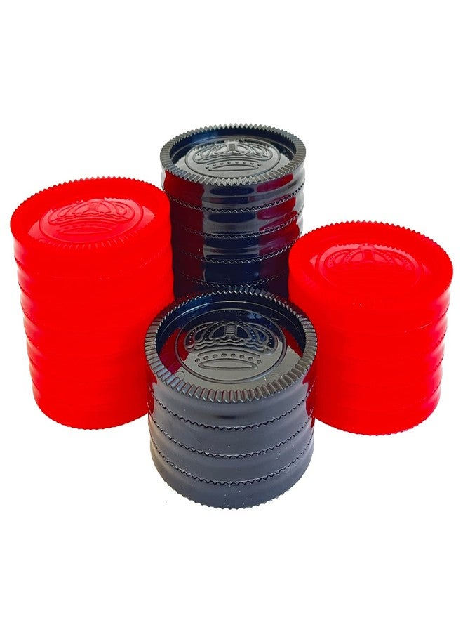 SEETOOOGAMES 24 Pieces 3 Inches Jumbo Replacement Checker Pieces Only-12red,12black - Image 3